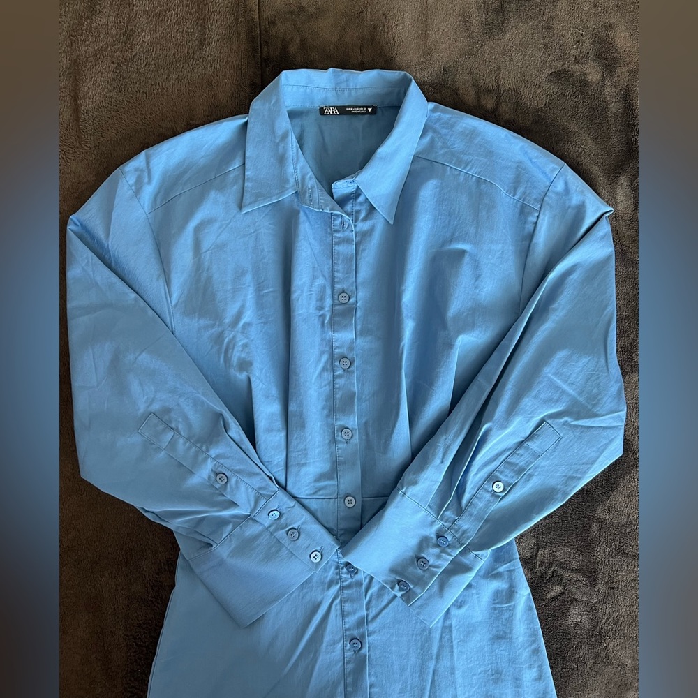 Zara collard button down shirt dress